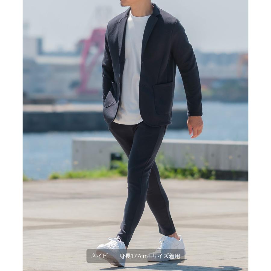 セットアップ対応 スキニーパンツ メンズ ポンチ イージーパンツ シンプル カジュアル 無地 ジャージ スウェット ストレッチ アンクル丈 ウエストゴム | improves | 09