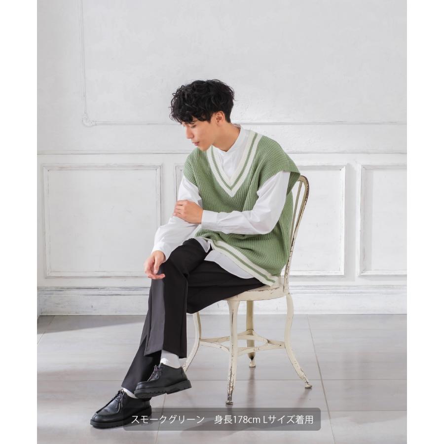 improves ニット ベスト Vネック ビッグシルエット ゆったり