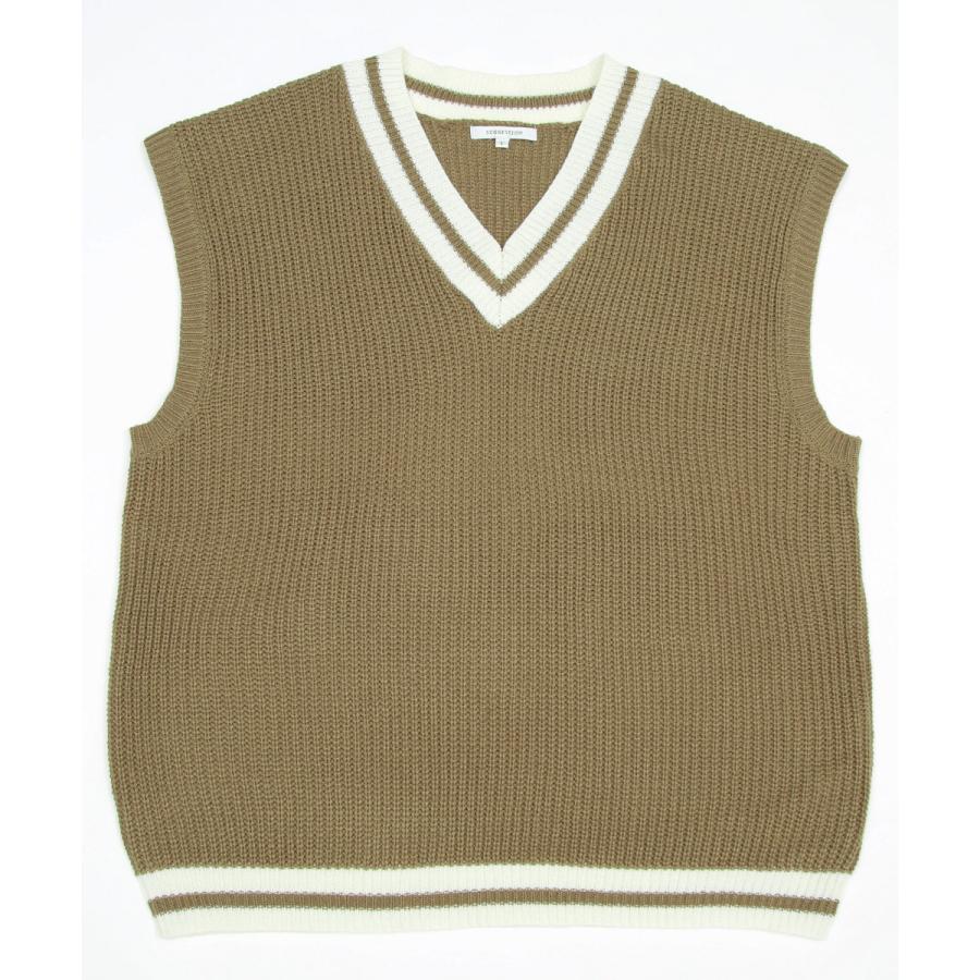 ニット ベスト Vネック ビッグシルエット ゆったり 大きいサイズ ざっくり 畦編み メンズ | improves | 15