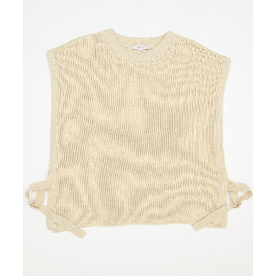 ニット ベスト 畦編み ざっくり ゆったり オーバーサイズ サイドリングベルト 丸首 クルーネック 無地 メンズ | improves | 16