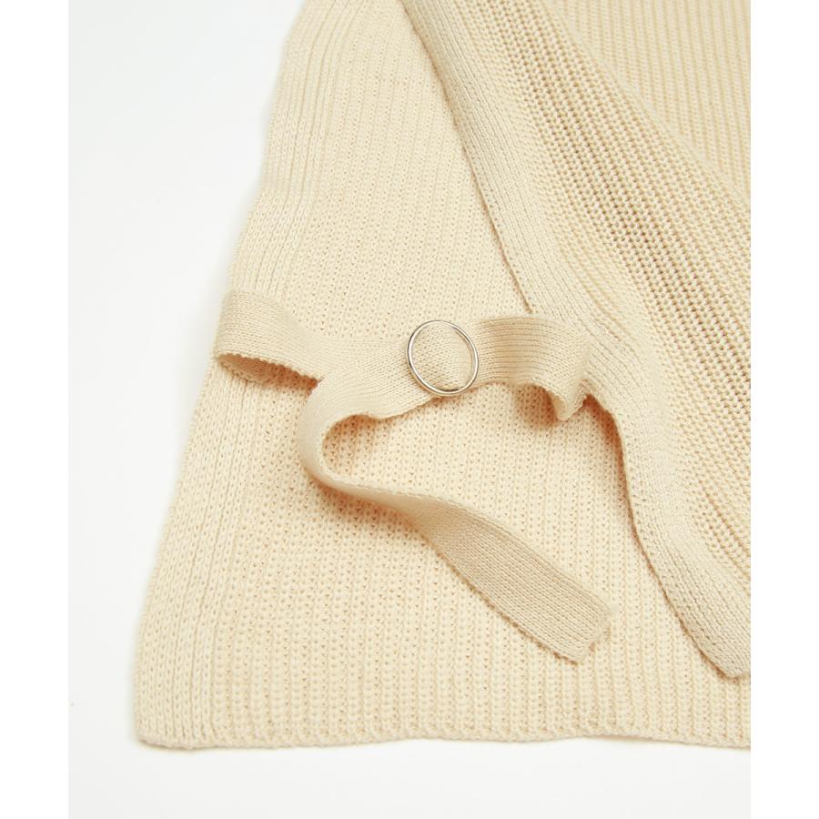 ニット ベスト 畦編み ざっくり ゆったり オーバーサイズ サイドリングベルト 丸首 クルーネック 無地 メンズ | improves | 18