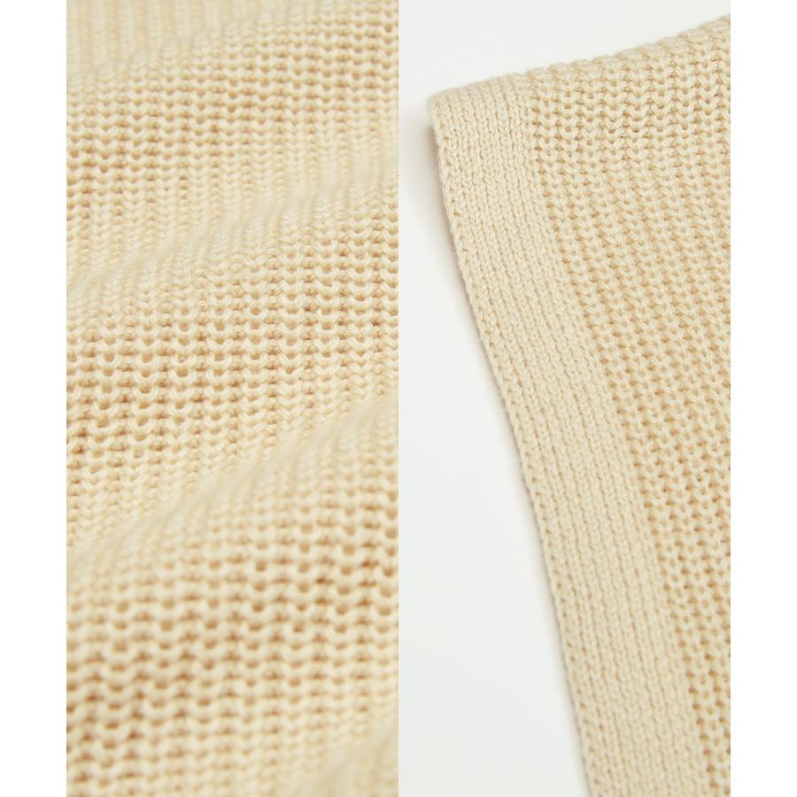 ニット ベスト 畦編み ざっくり ゆったり オーバーサイズ サイドリングベルト 丸首 クルーネック 無地 メンズ | improves | 19