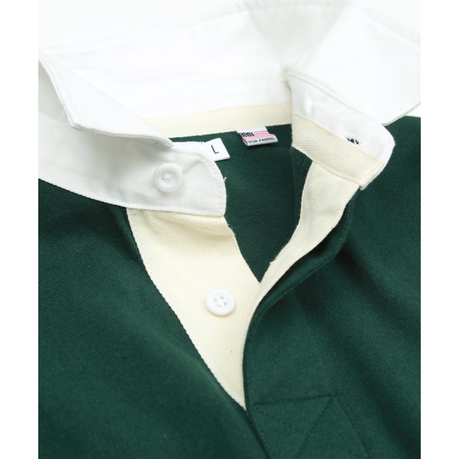 ラガーシャツ 長袖 カレッジロゴ 刺繍 肉厚 綿100 オーバーサイズ ゆったり 大きいサイズ ビッグシルエット メンズ | improves | 11
