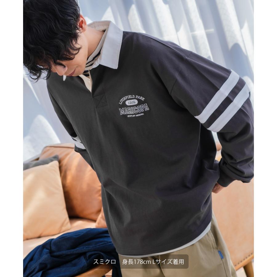 improves（インプローブス） ラガーシャツ 長袖 カレッジロゴ 刺繍 肉