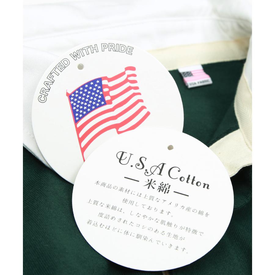 ラガーシャツ 長袖 カレッジロゴ 刺繍 肉厚 綿100 オーバーサイズ ゆったり 大きいサイズ ビッグシルエット メンズ | improves | 09