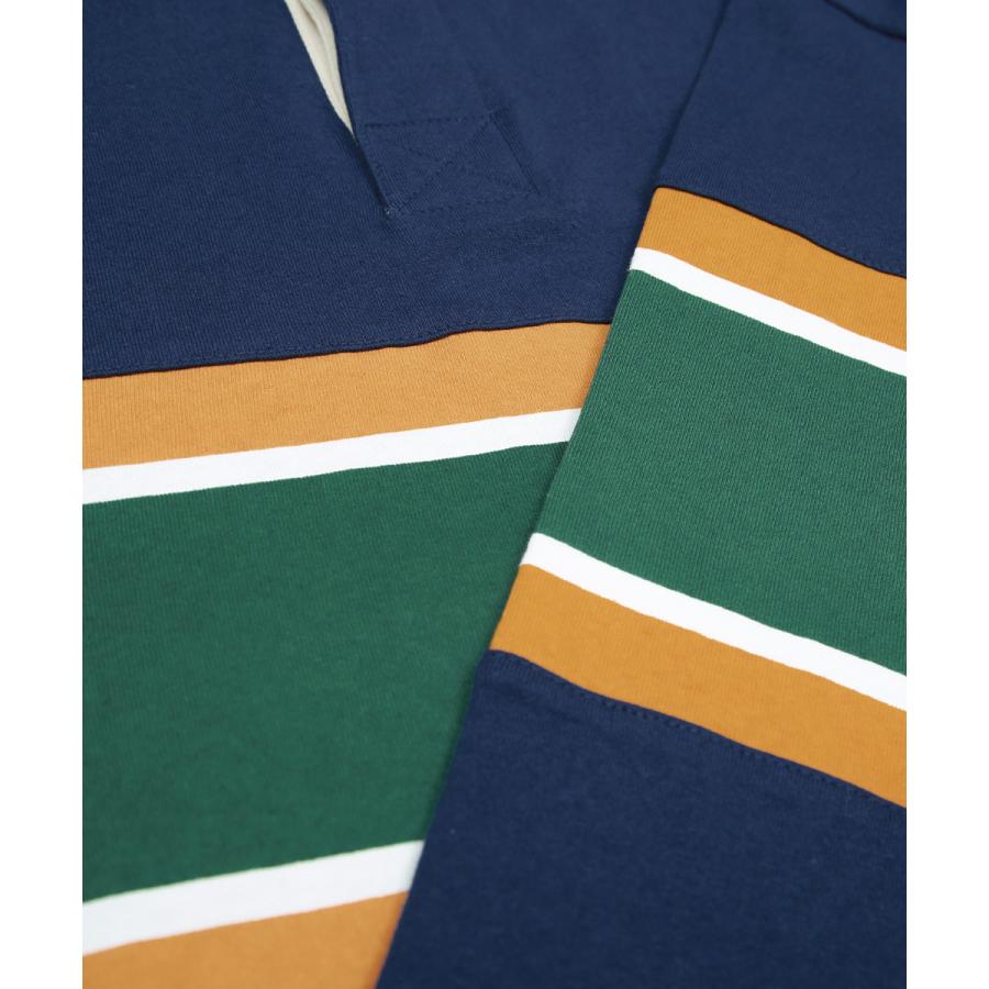 ラガーシャツ 長袖 ボーダー バイカラー 肉厚 綿100 オーバーサイズ ゆったり 大きいサイズ ビッグシルエット メンズ | improves | 15