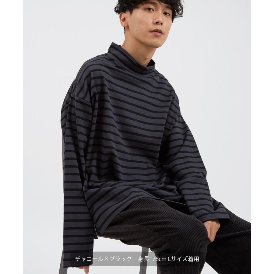 【OUTIL】無地 バスクシャツ メンズ ブラック サイズ1 improves（インプローブス） バスクシャツ 無地 ボーダー Tシャツ 長袖