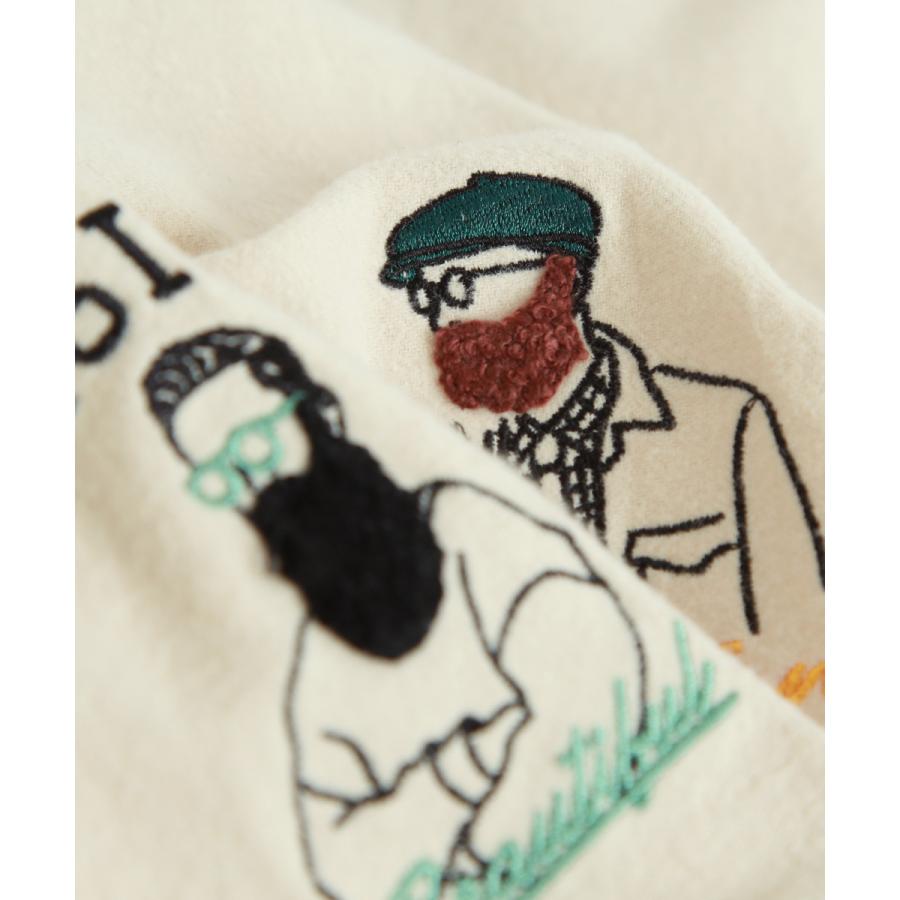 ワンポイントネルシャツ メンズ 刺繍 フランネルシャツ  レギュラーカラー 長袖シャツ 起毛 アメカジ アイボリー ネイビー グリーン |  | 24