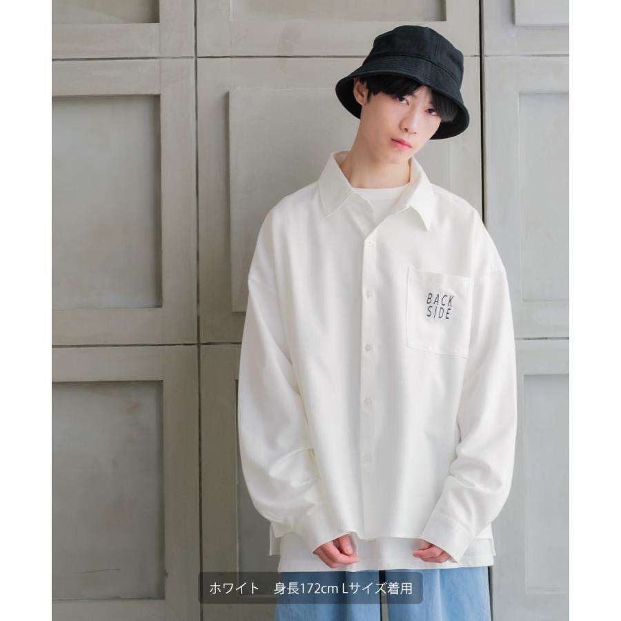 イラストプリントシャツ メンズ 刺繍 80's レトロ グラフィック レギュラーカラー オーバーサイズ ビッグシルエット | improves | 03