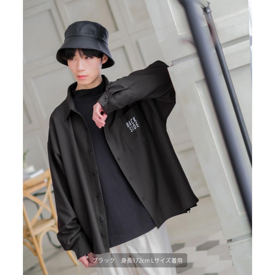 イラストプリントシャツ メンズ 刺繍 80's レトロ グラフィック レギュラーカラー オーバーサイズ ビッグシルエット | improves | 07