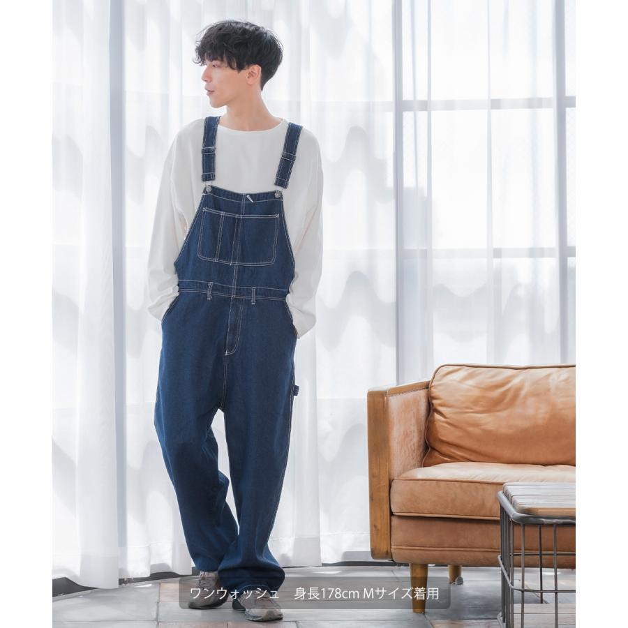 ワイドサロペット メンズ ツイル デニム ヒッコリー オーバーオール 10oz ワイドパンツ | improves | 15
