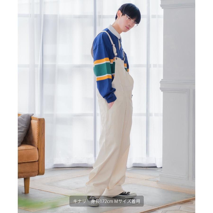 ワイドサロペット メンズ ツイル デニム ヒッコリー オーバーオール 10oz ワイドパンツ | improves | 02