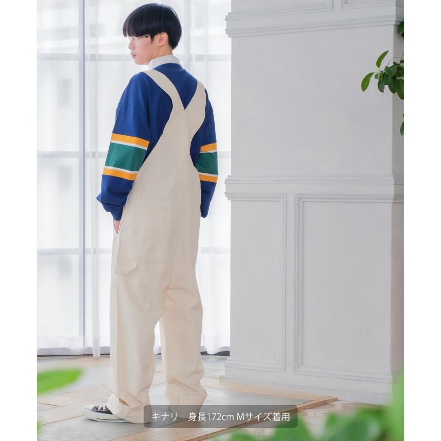 ワイドサロペット メンズ ツイル デニム ヒッコリー オーバーオール 10oz ワイドパンツ | improves | 03