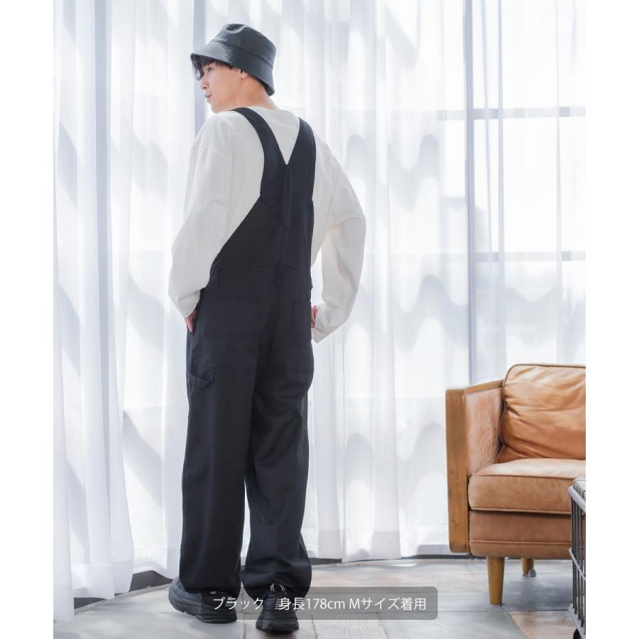 ワイドサロペット メンズ ツイル デニム ヒッコリー オーバーオール 10oz ワイドパンツ | improves | 07