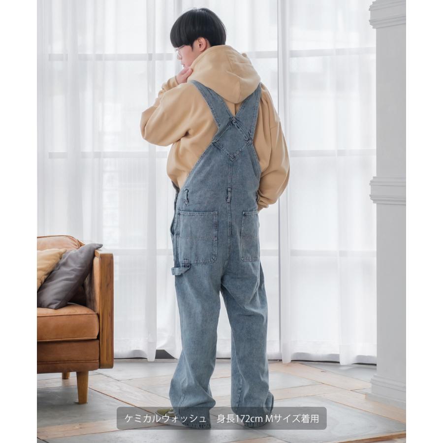 ワイドサロペット メンズ ツイル デニム ヒッコリー オーバーオール 10oz ワイドパンツ | improves | 09