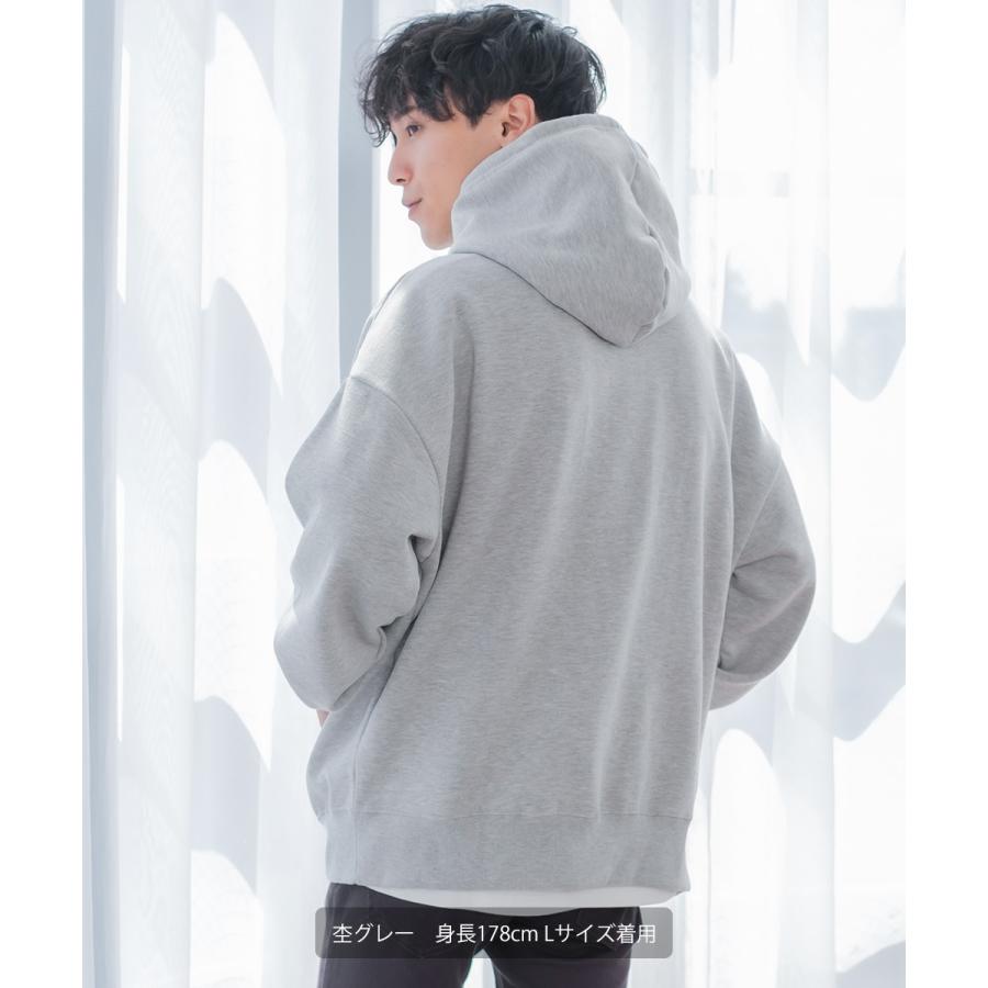 パーカー メンズ 12色展開 裏起毛 プルオーバー ビッグシルエット オーバーサイズ ドロップショルダー フーディー | improves | 12
