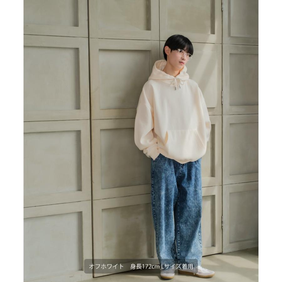 パーカー メンズ 12色展開 裏起毛 プルオーバー ビッグシルエット オーバーサイズ ドロップショルダー フーディー | improves | 04