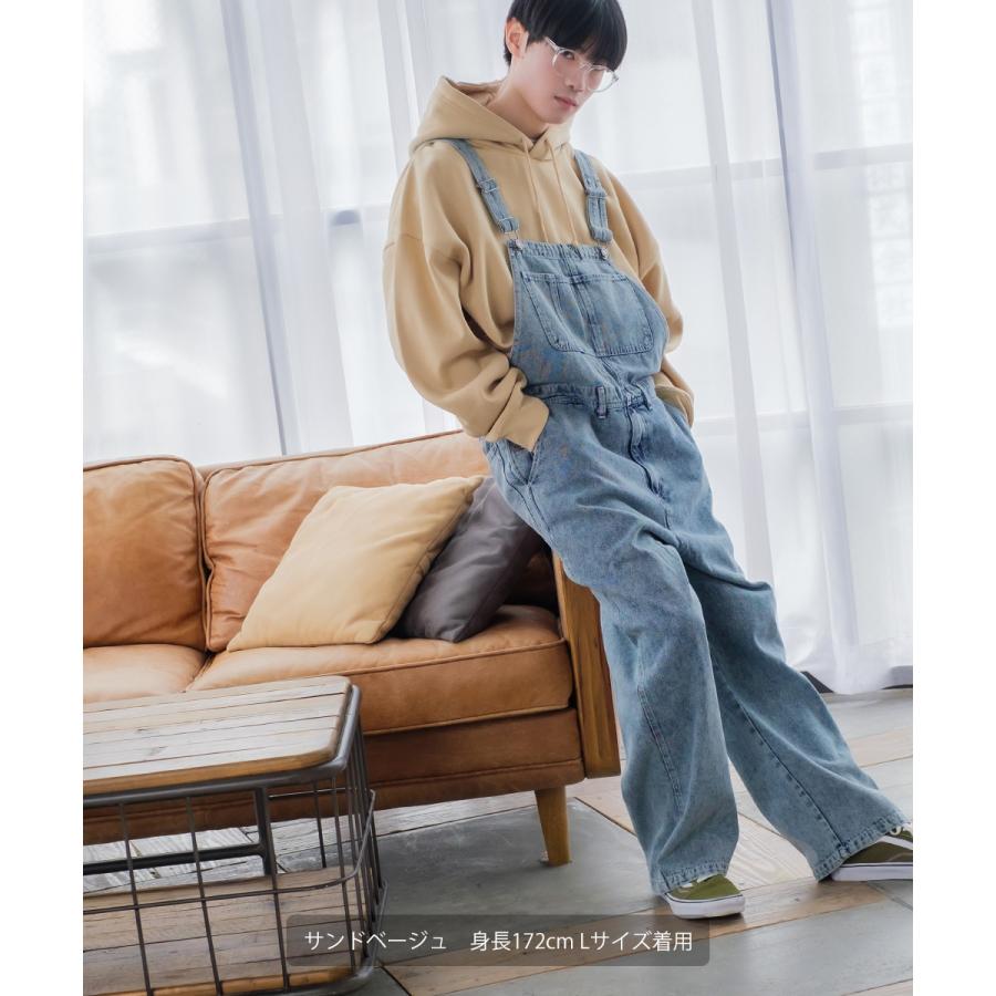 パーカー メンズ 12色展開 裏起毛 プルオーバー ビッグシルエット オーバーサイズ ドロップショルダー フーディー | improves | 06