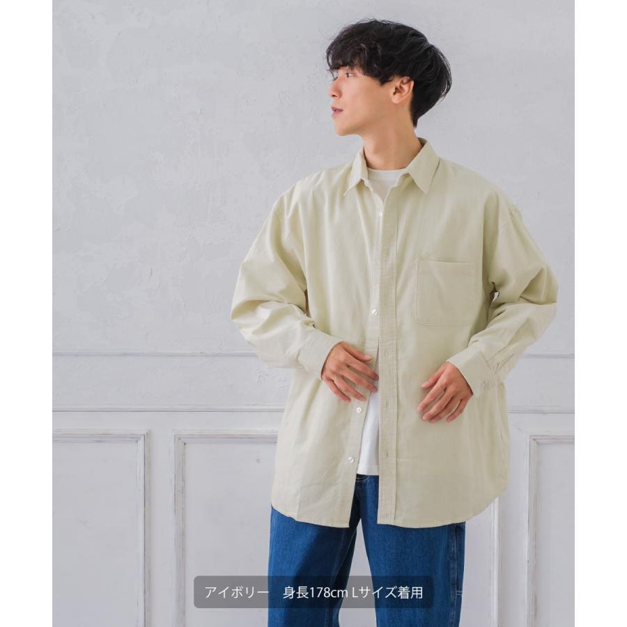 シャツ メンズ コーデュロイ レギュラーカラー コーデロイ ビッグシルエット オーバーサイズ ゆったり 大きいサイズ | improves | 01