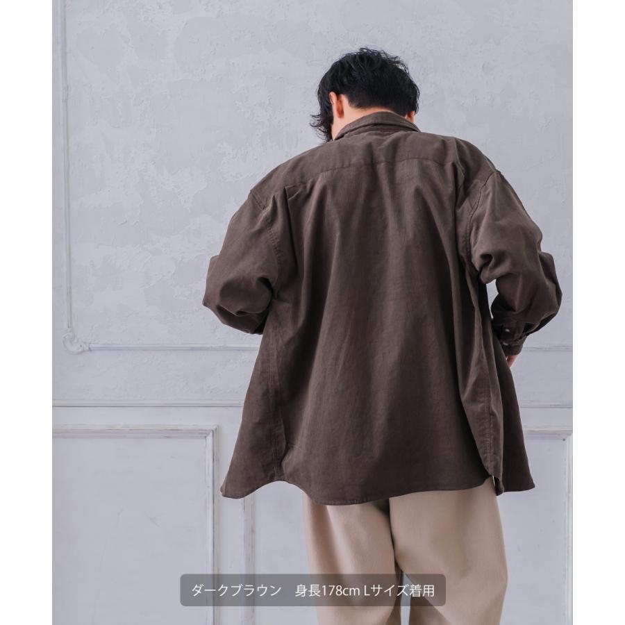 シャツ メンズ コーデュロイ レギュラーカラー コーデロイ ビッグシルエット オーバーサイズ ゆったり 大きいサイズ | improves | 12