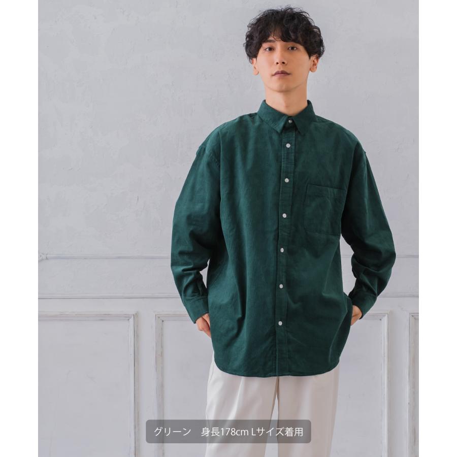 シャツ メンズ コーデュロイ レギュラーカラー コーデロイ ビッグシルエット オーバーサイズ ゆったり 大きいサイズ | improves | 14