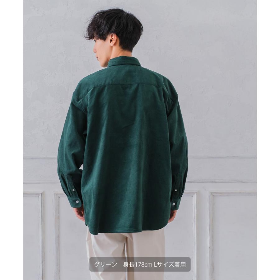 シャツ メンズ コーデュロイ レギュラーカラー コーデロイ ビッグシルエット オーバーサイズ ゆったり 大きいサイズ | improves | 15
