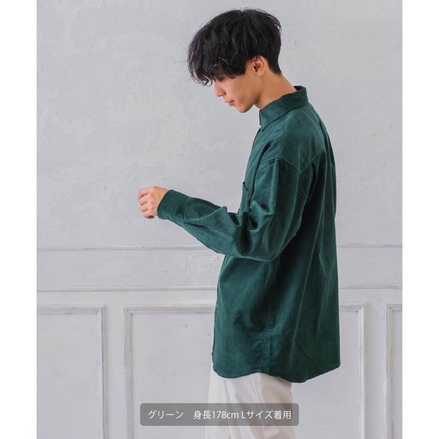 シャツ メンズ コーデュロイ レギュラーカラー コーデロイ ビッグシルエット オーバーサイズ ゆったり 大きいサイズ | improves | 16