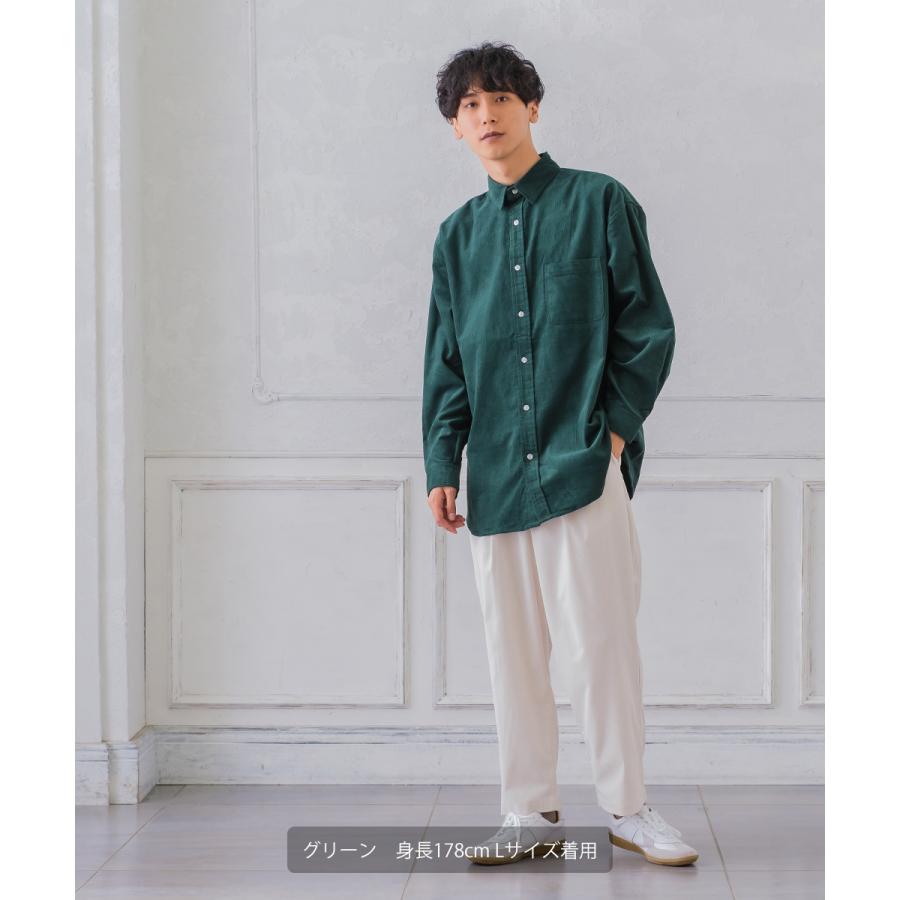 シャツ メンズ コーデュロイ レギュラーカラー コーデロイ ビッグシルエット オーバーサイズ ゆったり 大きいサイズ | improves | 17