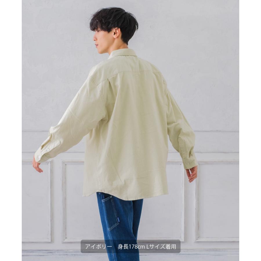 シャツ メンズ コーデュロイ レギュラーカラー コーデロイ ビッグシルエット オーバーサイズ ゆったり 大きいサイズ | improves | 02