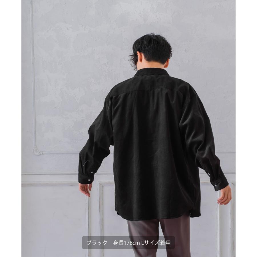 シャツ メンズ コーデュロイ レギュラーカラー コーデロイ ビッグシルエット オーバーサイズ ゆったり 大きいサイズ | improves | 07