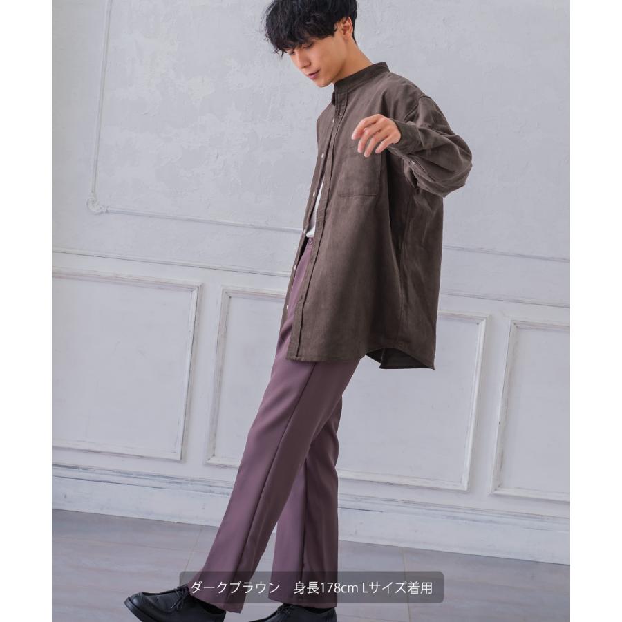 シャツ メンズ コーデュロイ バンドカラー ビッグシルエット オーバーサイズ ゆったり 大きいサイズ | improves | 10