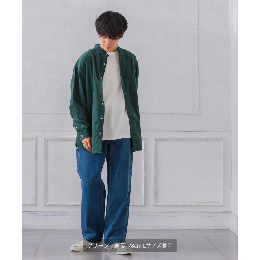 シャツ メンズ コーデュロイ バンドカラー ビッグシルエット オーバーサイズ ゆったり 大きいサイズ | improves | 14