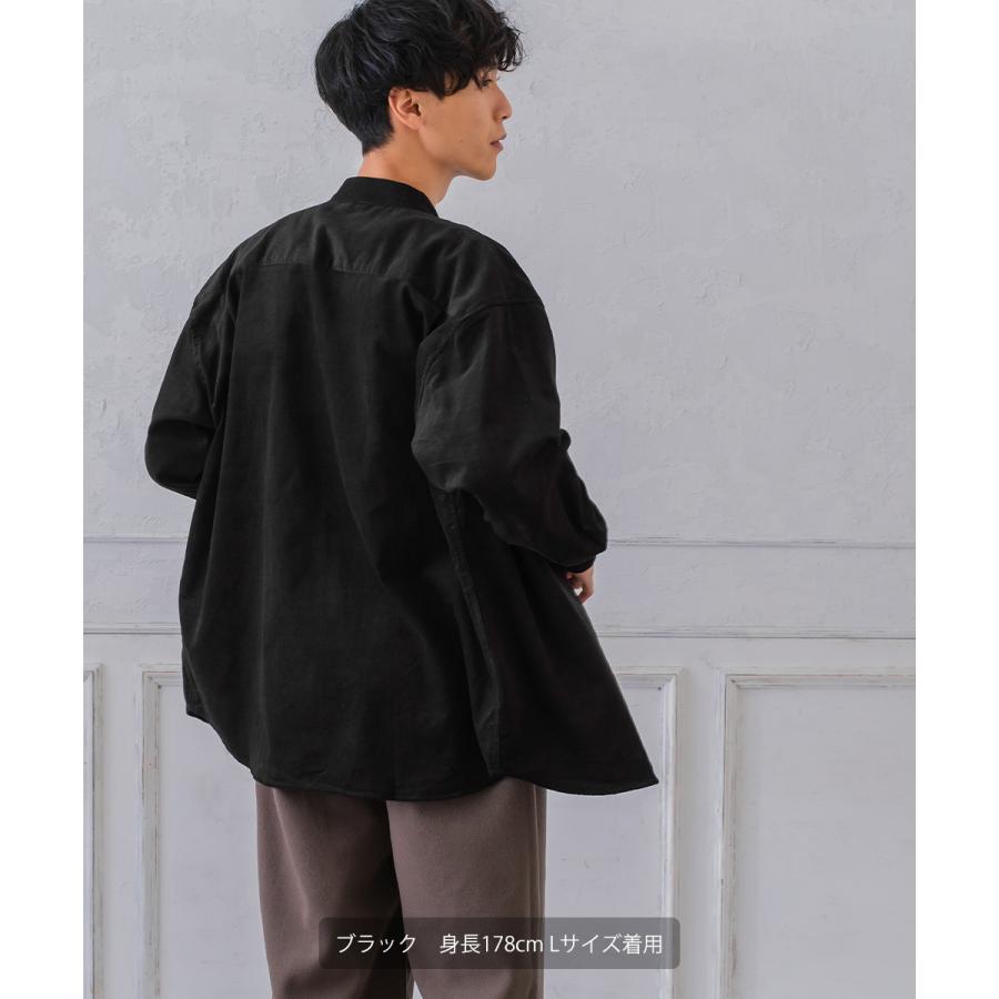 シャツ メンズ コーデュロイ バンドカラー ビッグシルエット オーバーサイズ ゆったり 大きいサイズ | improves | 06