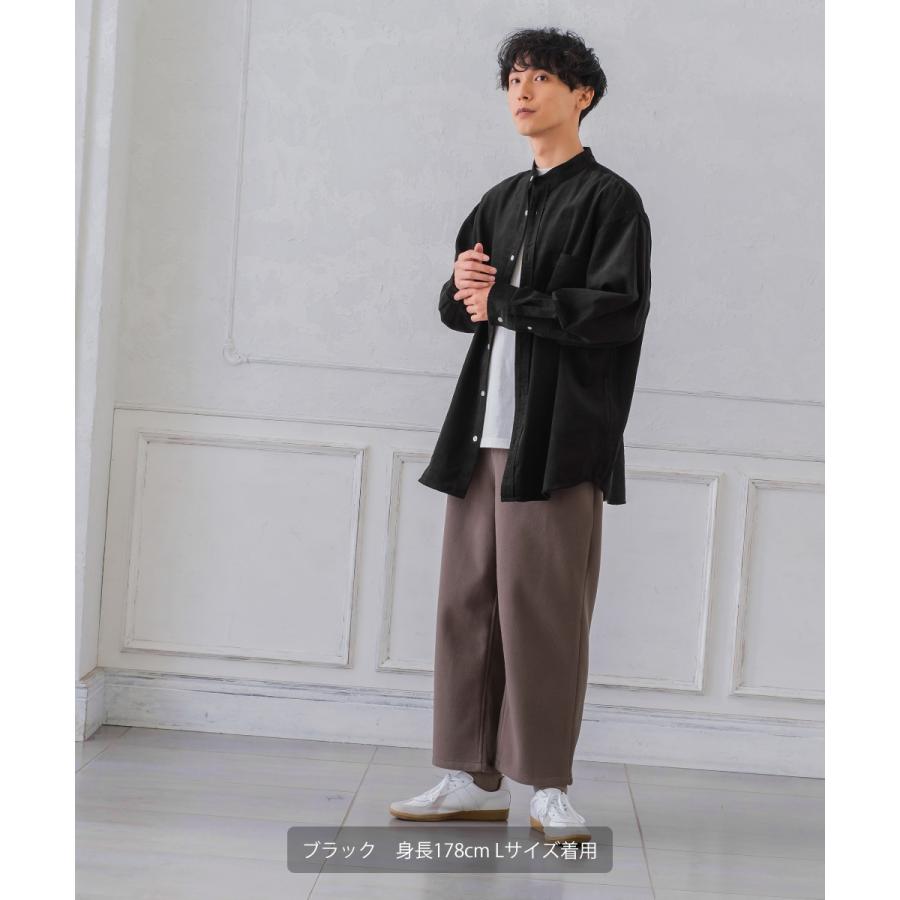 シャツ メンズ コーデュロイ バンドカラー ビッグシルエット オーバーサイズ ゆったり 大きいサイズ | improves | 07