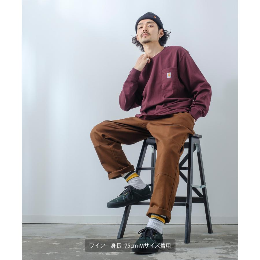 Carhartt カーハート ロンT メンズ 長袖Tシャツ 胸ポケット クルーネック ブランド ロゴ ポケット カットソー ホワイト ブラック グリーン ワイン ブルー | Carhartt | 16