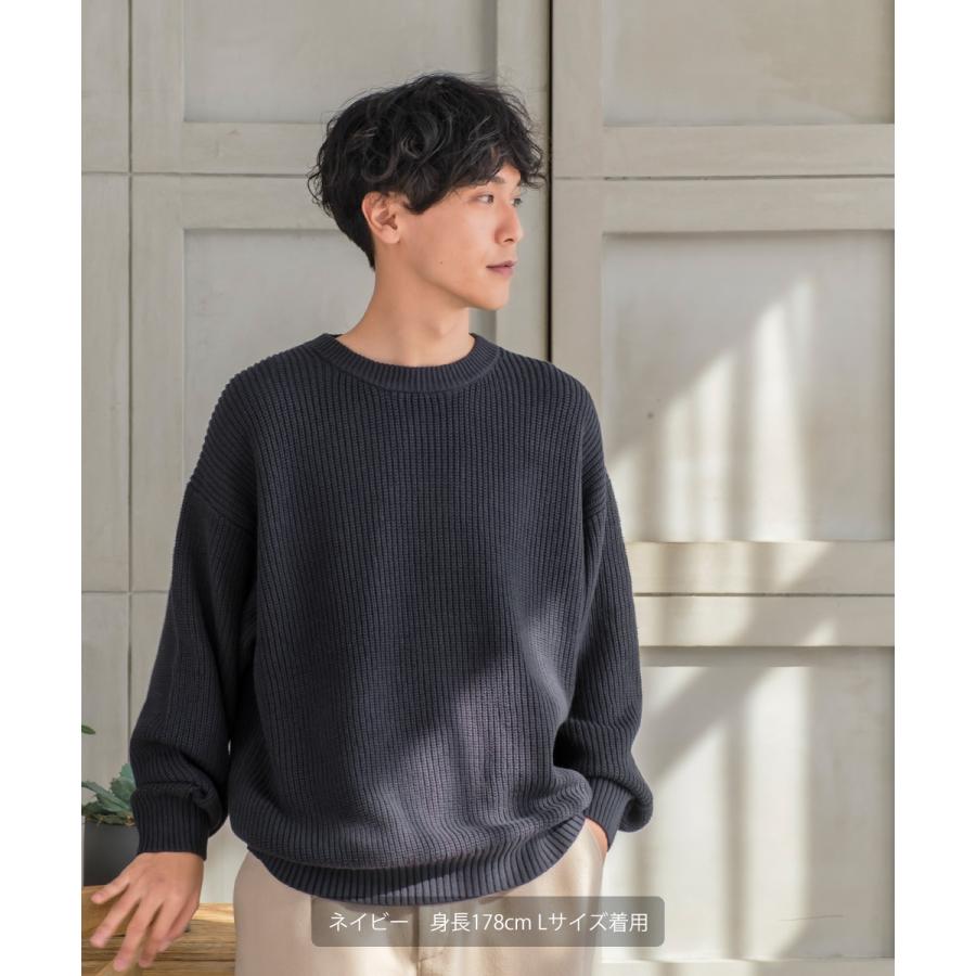 Y's for men オーバーサイズ 厚手ウールニット セーター ネイビー