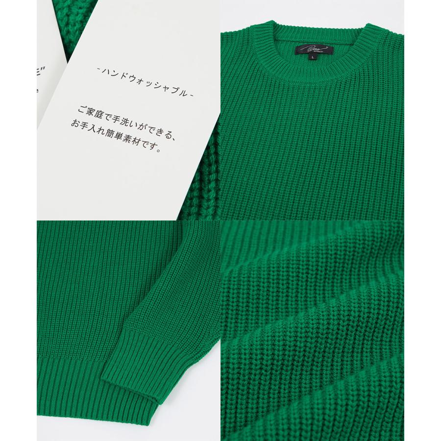 オーバーサイズニットセーター メンズ ハイバルキー片畔 コクーンシルエット クルーネック ビッグシルエット 大きいサイズ | improves | 19