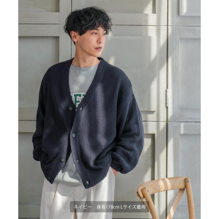 ニット カーディガン メンズ オーバーサイズ ハイバルキー片畔 コクーンシルエット Vネック ビッグシルエット 大きいサイズ | improves | 16