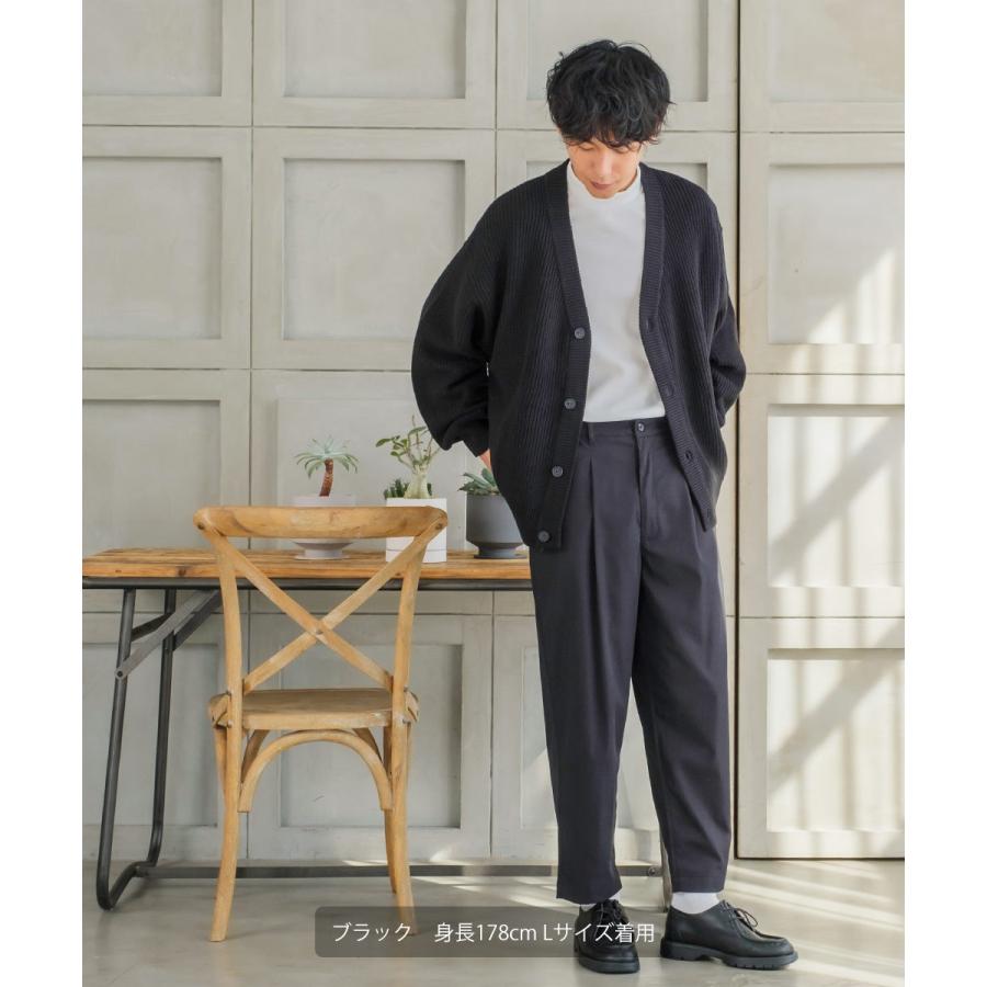 ニット カーディガン メンズ オーバーサイズ ハイバルキー片畔 コクーンシルエット Vネック ビッグシルエット 大きいサイズ | improves | 03