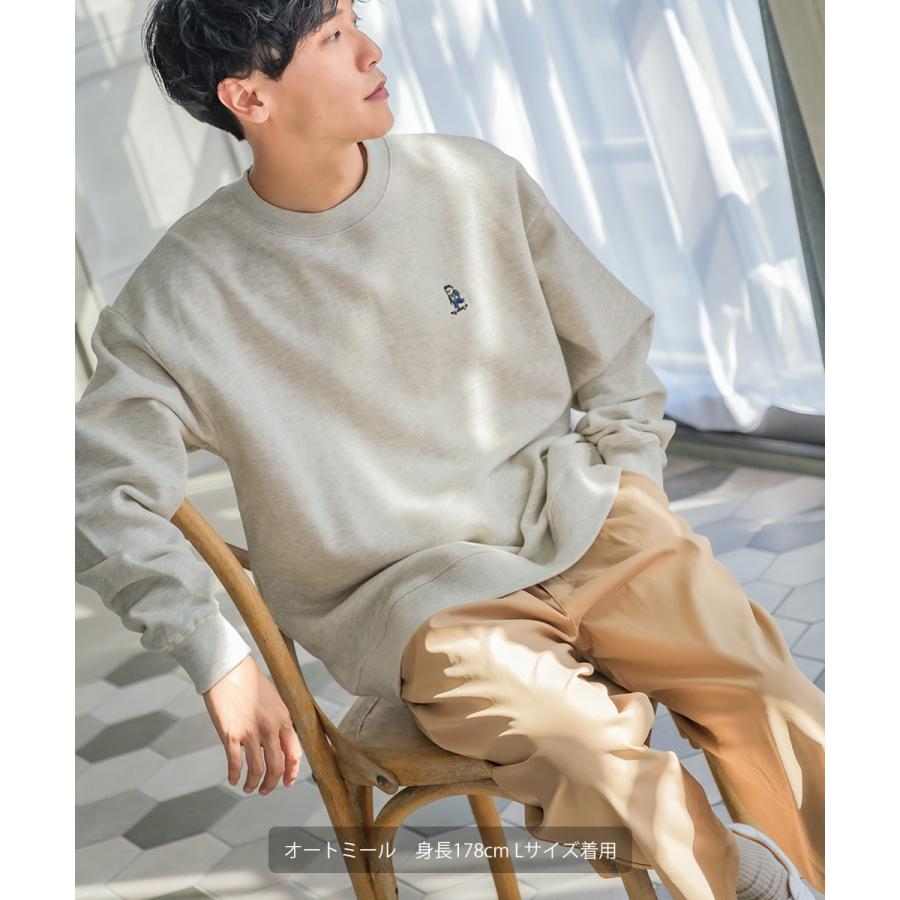 ワンポイントトレーナー メンズ クマ マスコット 刺繍 ワッペン クルーネック 裏起毛 スウェット 大きいサイズ ゆったり |  | 07