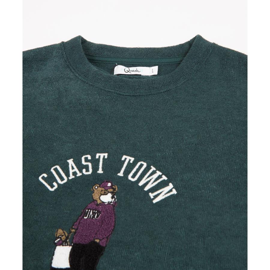 サガラ刺繍ニットソー メンズ アニマルベア刺繍 ニット クルーネック 長袖 オーバーサイズ ゆったり アメカジ カジュアル | improves | 14