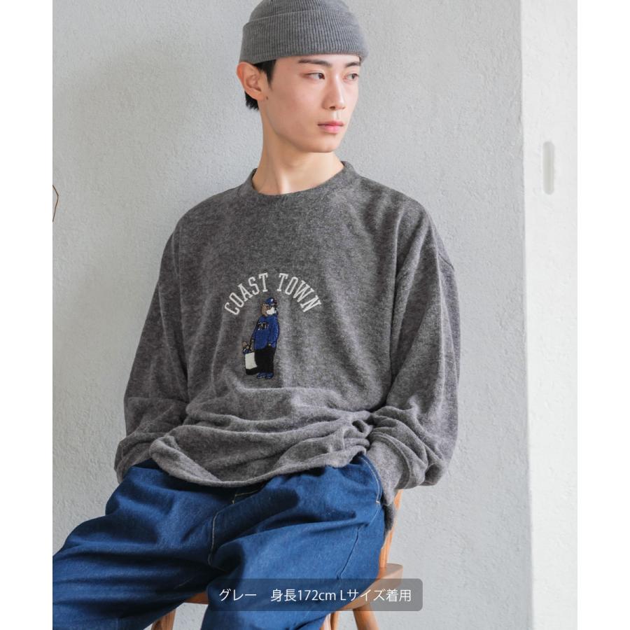 improves サガラ刺繍ニットソー メンズ アニマルベア刺繍 ニット