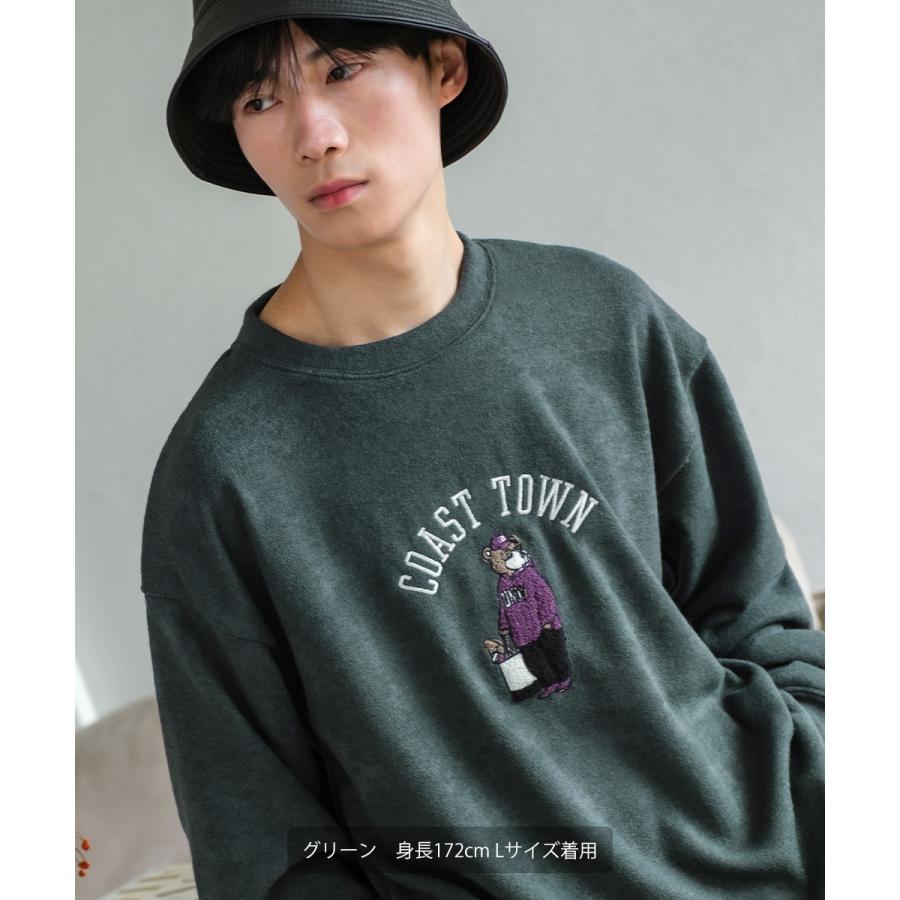 超美品！ダックス GOLF サガラ刺繍入り レイヤードネック リブニット L improves サガラ刺繍ニットソー メンズ アニマルベア刺繍 ニット