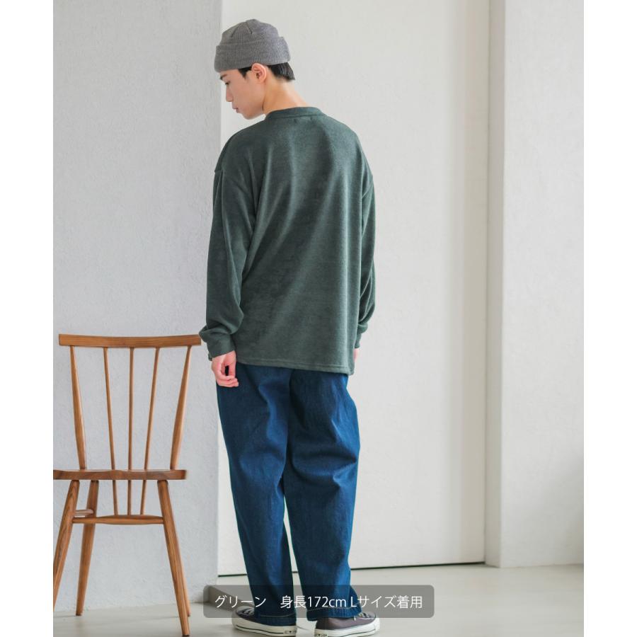 ニット メンズ サガラ刺繍ニットソー キャラクター刺繍 クルーネック 長袖 オーバーサイズ ゆったり アメカジ カジュアル | improves | 11