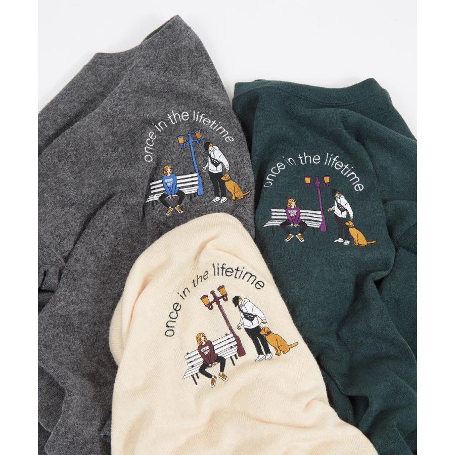 ニット メンズ サガラ刺繍ニットソー キャラクター刺繍 クルーネック 長袖 オーバーサイズ ゆったり アメカジ カジュアル | improves | 12