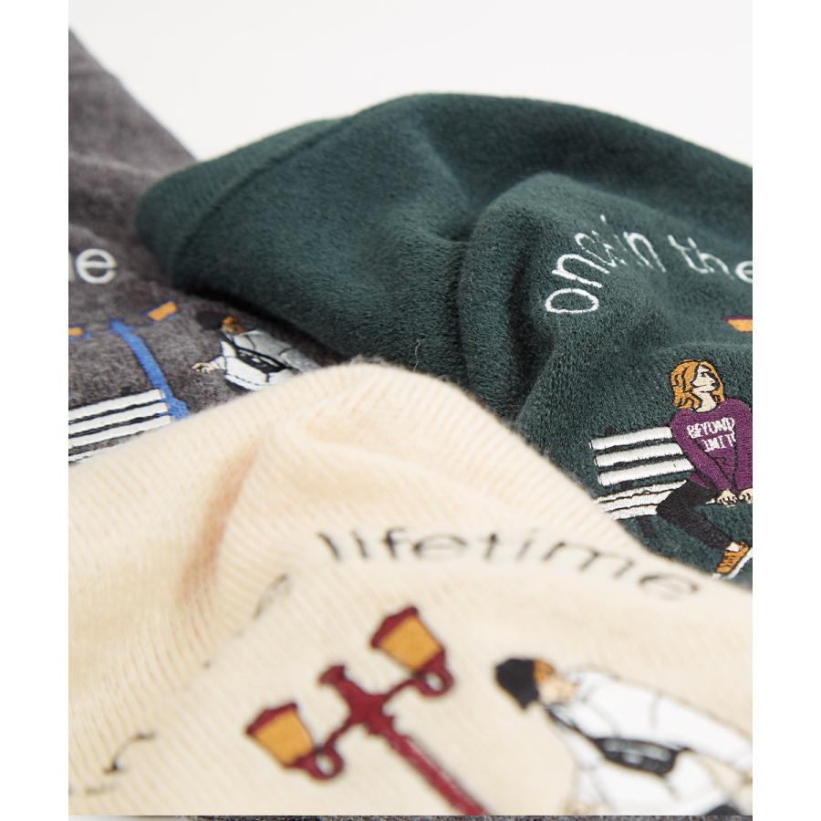 ニット メンズ サガラ刺繍ニットソー キャラクター刺繍 クルーネック 長袖 オーバーサイズ ゆったり アメカジ カジュアル | improves | 13