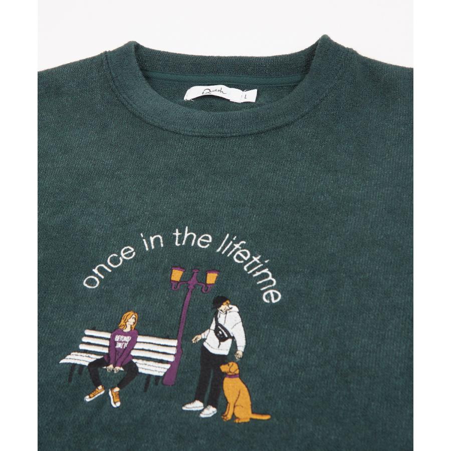 ニット メンズ サガラ刺繍ニットソー キャラクター刺繍 クルーネック 長袖 オーバーサイズ ゆったり アメカジ カジュアル | improves | 15