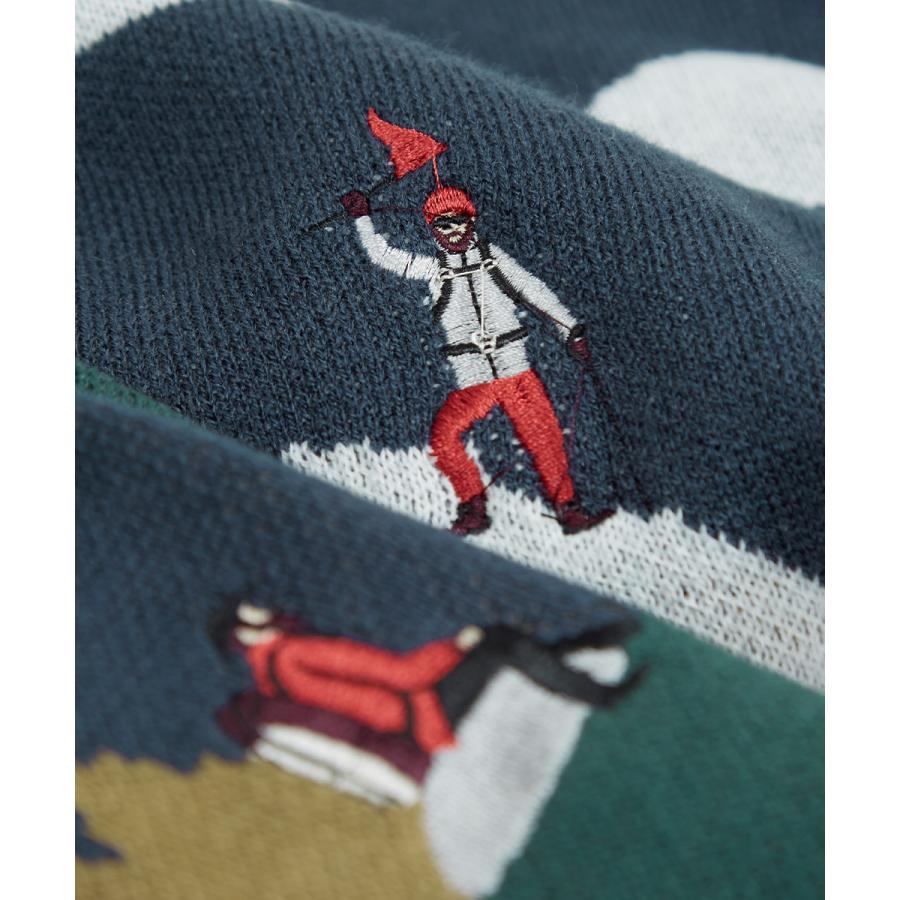 ヒト刺繍 ダブルジャガードニット セーター メンズ 長袖 クルーネック イラストタッチ レトロ 古着風 オーバーサイズ 大きいサイズ ゆったり 韓国ファッション | improves | 09