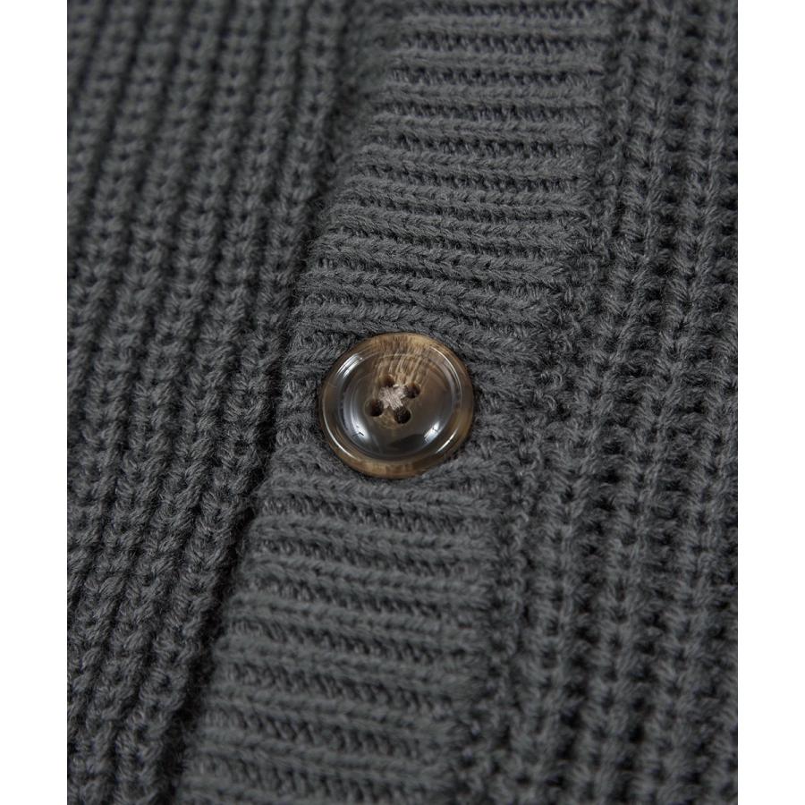 アクリルバルキー畔ニット バルーンスリーブ Vネック カーディガン メンズ チャンキーニット 無地 オーバーサイズ 大きいサイズ ゆったり 韓国ファッション | improves | 17