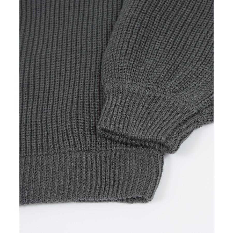 アクリルバルキー畔ニット バルーンスリーブ Vネック カーディガン メンズ チャンキーニット 無地 オーバーサイズ 大きいサイズ ゆったり 韓国ファッション | improves | 18